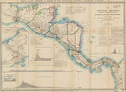 Map of Central America, shewing the different lines of Atlantic & Pacific Communication by James Wyld. Title in top margin Map of the boundaries claimed by the different Central American states.jpg