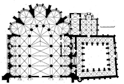 Grundriss von Chor und Kreuzgang Archäologischer Kongress von Frankreich 1906 von Henri Nodet (1855–1941)