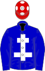 Blue, white cross of lorraine, red cap, white spots