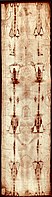 Full-length image of the Turin Shroud]] before the Conservation-restoration of the Shroud of Turin