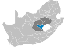Karte de Sud Afrika montra Moteo in Liberi State