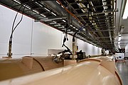 Two main accelerator rings inside the RHIC tunnel