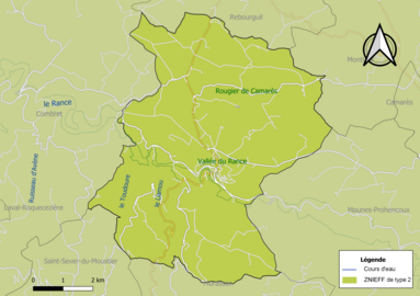 La commune est entièrement intégrée dans les deux ZNIEFF de type 2.