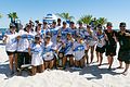 Image 24The USC Trojans women's beach volleyball team poses with the National Championship trophy after winning the inaugural 2016 NCAA Beach Volleyball Championship. (from Beach volleyball)