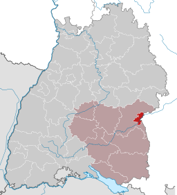 Läget för Ulm i Baden-Württemberg