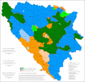 Estructura religiosa de Bosnia y Herzegovina por municipios en 2013