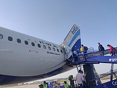 Boarding of IndiGo plane VT-IVP at Shaheed Bhagat Singh International Airport.jpg