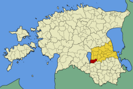 Karte von Estland, Position von Rõngu hervorgehoben