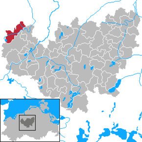 Poziția Jürgenshagen pe harta districtului Güstrow