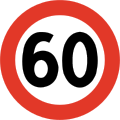 Speed limit Speed limit of given km/h until new speed limit, end of special speed limit, speed limit zone or any pedestrian precinct sign.