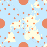 The Peirce quincuncial projection with Tissot's indicatrices