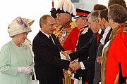 2003年6月24日、訪英したプーチン露大統領と