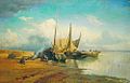 Feodor Vasilyev. Volga View. Barges. 1870