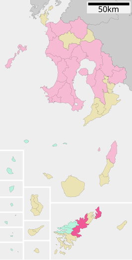 Situering van Amami in de prefectuur Kagoshima