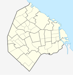 Mapa konturowa Buenos Aires, po prawej znajduje się punkt z opisem „Lavalle”