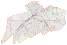 Mapa konturowa Baranowicz, blisko centrum na lewo znajduje się punkt z opisem „Baranowicze Centralne”