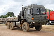 At a Defence Vehicles Dynamics (DVD) show in the UK, a British Army HX58 6×6 in standard configuration