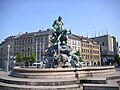 Centaurenbrunnen in Fürth, ein Denkmal für die erste deutsche Eisenbahn (1835) und die Errichtung der zentralen Wasserversorgung (1877)