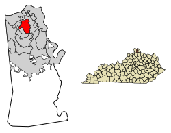 Location of Fort Mitchell in Kenton County, Kentucky.