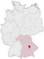 Tyskland, beliggenhed af Kelheim markeret