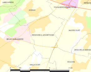 Poziția localității Hesdigneul-lès-Béthune