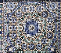 Zellij tilework in the Palace El-Hedine, Meknes, Morocco