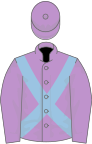 Mauve, light blue cross-belts