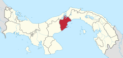 Rietumpanamas province Panamas kartē