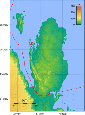 Kart over Qatar