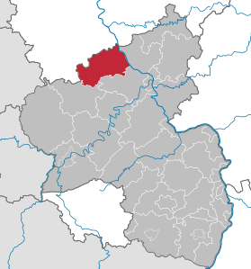 Lage des Landkreis Ahrweiler in Rheinland-Pfalz (anklickbare Karte)