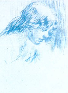 Grabado de Whistler (Modelo: Joanna Hiffernan (hacia 1860)