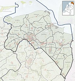 Topographic map of Groningen with Beerta in the center east