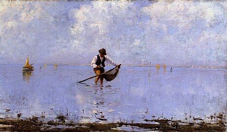 Lagune de Venise avec pêcheur, 1888