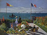 Terasă la Sainte-Adresse - Claude Monet; ulei pe pânză (cca 1867), Metropolitan Museum of Art, New York.