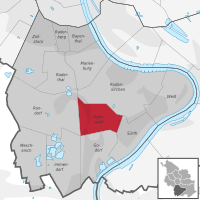 Lage des Stadtteils Hahnwald im Stadtbezirk 2