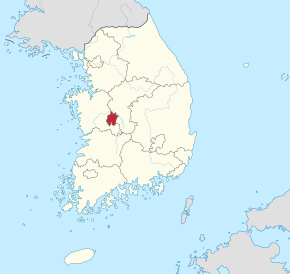 Poziția localității Daejeon