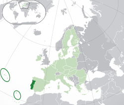 Lokasi  Portugis  (dark green) – di Europe  (green & dark grey) – di the European Union  (green)  —  [Legend]