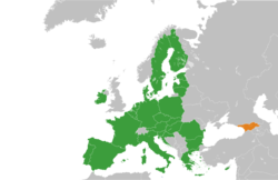 Haritada gösterilen yerlerde European Union ve Georgia
