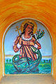 English: Wayside shrine: Painting of Holy Margaret with the dragon Deutsch: Bildstock: Bildnis der Heiligen Margarethe mit dem Drachen