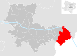 Poloha obce Klosterneuburg v okrese Tulln (klikacia mapa)