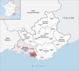 Location within the region Provence-Alpes-Côte d'Azur