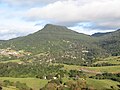 Mount Kembla rises above the narrow coastal plain at Wollongong.