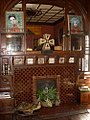 Dining room mantel (tiles depicting Philadelphia Fish and Chowder Society)