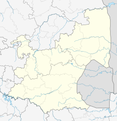 Mapa konturowa Mpumalangi, blisko centrum po lewej na dole znajduje się punkt z opisem „Bethal”