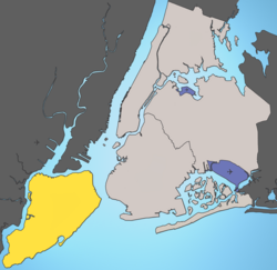 Localização de Staten Island (em amarelo).