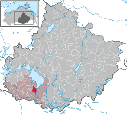 Tidigare läge för kommunen Vipperow i Landkreis Mecklenburgische Seenplatte