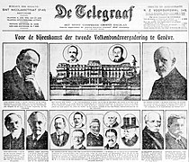 Voorpagina De Telegraaf over bijeenkomst tweede Volkenbondsvergadering te Geneve, 1921.jpg
