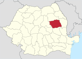 Locatie van district Bacău in Roemenië