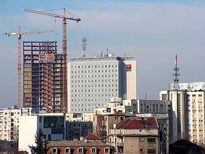 Bucharest Tower Center under construction, 2007