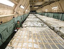 Palettes dans la cabine d'un C-5.